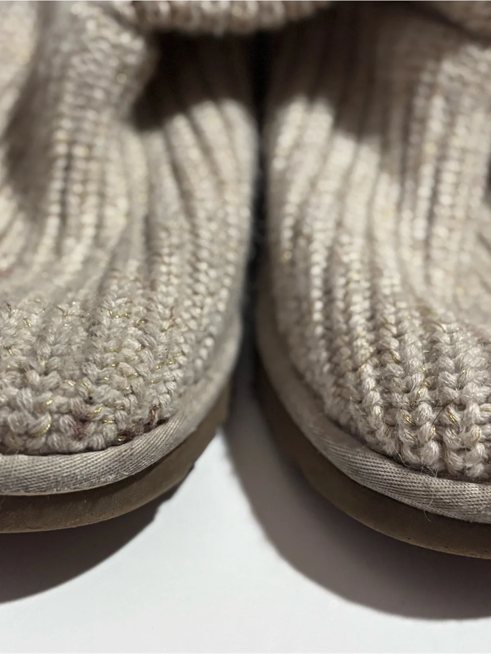 UGG Knit Sweater Boots Sz 7 Cream Cozy Après Ski Fall Winter